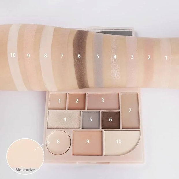 Shimmer Matte Eyeshadow Palette.Longwearing Highly Pigmented Natural Beige