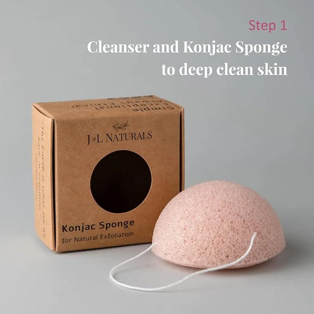 J&L Naturals Simple Skin Regimen Kit With Cleansing Bar, Face Salve, Konjac Sponge, Lip Balm | For Oily, Dry, Mature, and ...