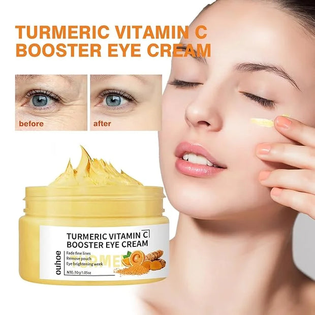 Turmeric + Vitamin C Booster Eye Cream, Brightening and Hydrating Eye Cream, Dark Circle Relief, Elasticity Treatment, Gen...