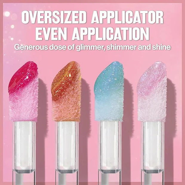 REVLON Super Lustrous Glimmer Gloss, Non-Sticky Lip Gloss, High-Shine Finish, Plant-Based Glitter, 008 Rose Glow, 0.13 fl ...