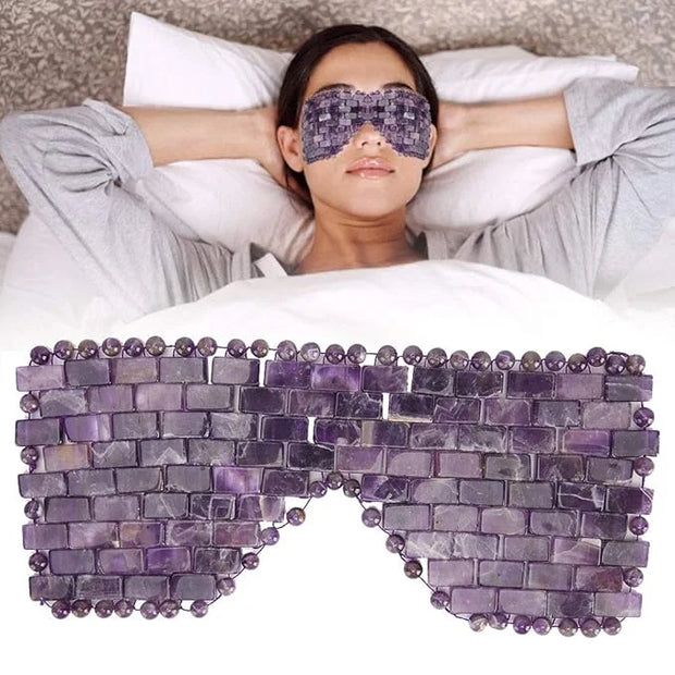 Jade Eye Mask, Jade Stones Agingproof Cooling Sleeping Eye Mask, Cold Eye Covers For Relief Eye Fatigue (Amethyst) - Produ...