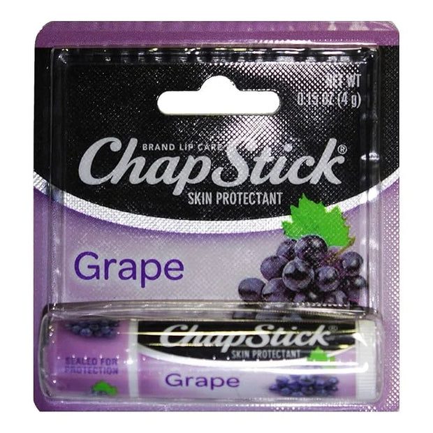 Chapstick (1) Stick Grape Flavored Lip Balm - Paraben Free Lip Care - Carded 0.15 oz - Product Image