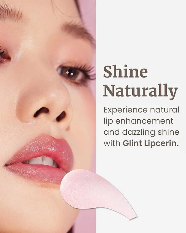 Glint Lipcerin (Pink Sparkle, 0.5fl oz) - Lasting Hydration, Plumping 5-in-1 Lip Care Gloss Balm with Glitter, Shea Butter...