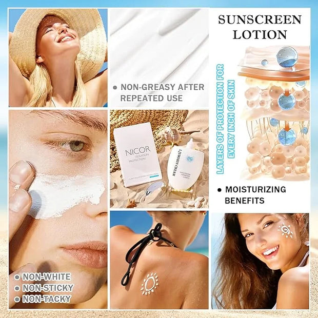 Moisturizing Face Sunscreen,Oil-free Facial Sunscreen Lotion SPF50 PA+,Hydrating Facial Sunscreen,Refreshing & Weightless ...