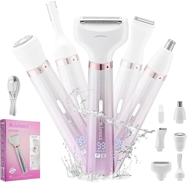 Electric Razors Shavers for Women, Bikini Trimmer 5 in 1 Electric Shaver Razor for Women, Wet/Dry Face Razors for Face Nos...