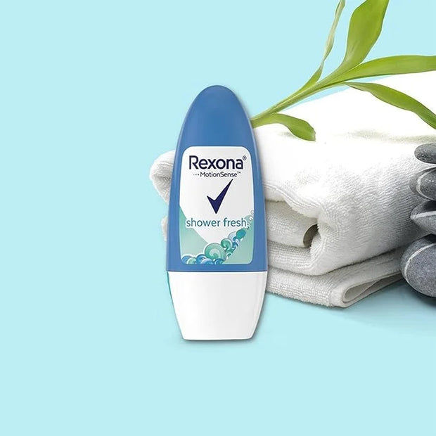Rexona Shower Fresh- Roll On, Antiperspirant Deodorant For Women, Free Alcohol, 48 Hours Protection, Quick Dry, It helps r...