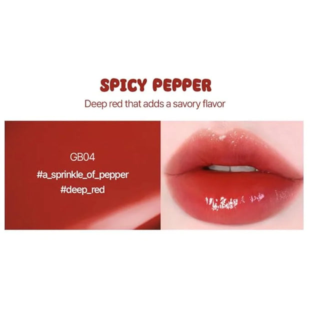 Glow Bokki Glossy Lip Tint, Korean Beauty (GB04 Spicy Pepper, 4.1 grams) - Product Image