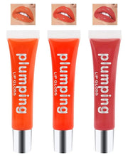 Hydrating Lip Glow Oil-3Pcs Tinted Plumping Lip Oil Lip Plumper, Moisturizing Smooth Lipgloss for Lip Care, Glossy Finish ...