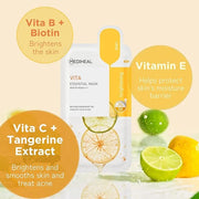 Mediheal Best Korean Sheet Mask - Vita Essential Face Mask 10 Sheets Vitamin Mask For All skin types Smoothing Tightening ...