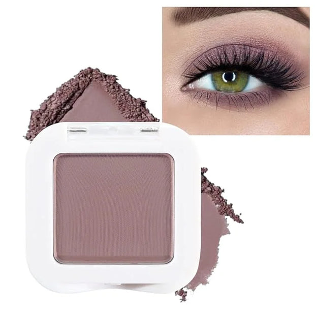 evpct Mauve Taupe Matte Single Eye Shadow Palette Makeup for Older Women, Plum Lavender Purple Natural Cream Eyeshadow Pal...