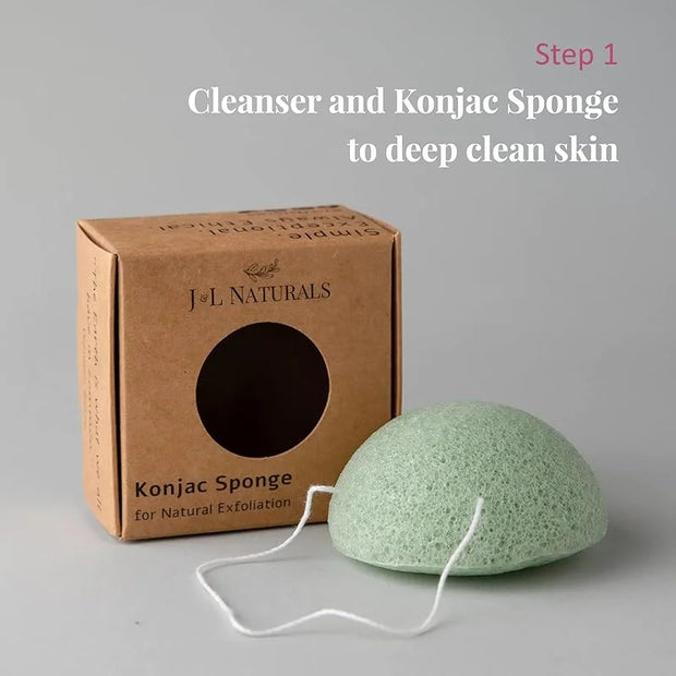 J&L Naturals Exceptional Skin Regimen Kit With Cleansing Bar, Face Salve, Konjac Sponge, Lip Balm | For Oily, Dry, Mature,...