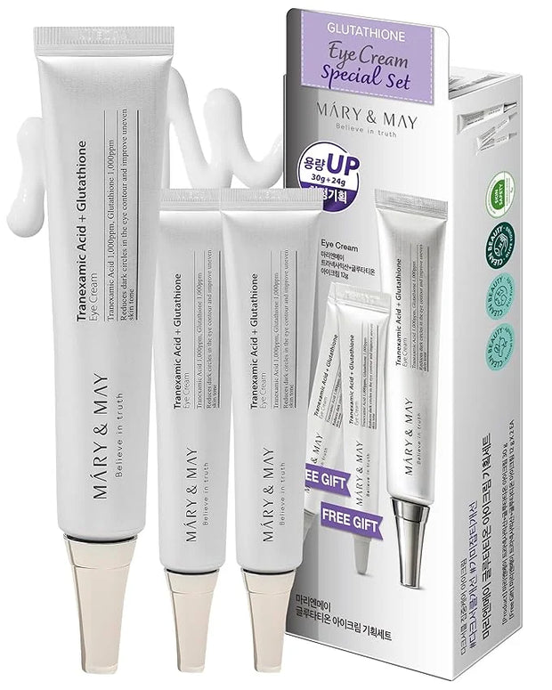 Mary&May Glutathione Eye Cream Special Set - Powerful Antioxidant, Reduces Dark Circles in the Eye, Improve Uneven Skin To...