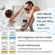 MONA Brands UNSCENTED All Natural Deodorant for Kids | Safe for Kids, Preteens, Teens, Boys and Girls | Baking Soda Free, ...