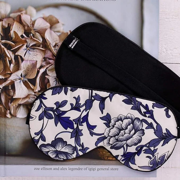 Maxfeel 100% Pure Silk Eye Mask - Sleep Eye Cover in Printed Colors (#5) - Product Image