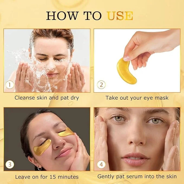 Under Eye Patches - Eye Mask for Puffy Eyes and Dark Circles, Eye Patches with Hyaluronic Acid & Collagen to Reduce Wrinkl...