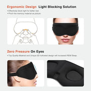Sleep Eye Mask for Men Women 3D Contoured Cup, Concave Molded, Block Out Light, Molded Soft Comfort Eye Shade with Adjusta...