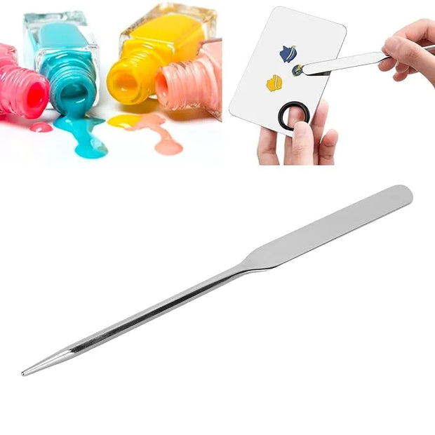 Makeup Spatula,Liquid Foundation Spatula, Stainless Steel Ergonomic Nail