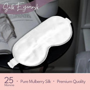 CELESTIAL SILK 100% Silk Sleep Mask for Women with Silk Covered Elastic Strap, Eye Mask for Sleeping (One Size, White) - P...