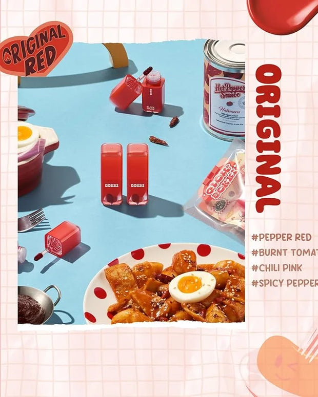 Glow Bokki Glossy Lip Tint, Korean Beauty (GB01 Pepper Red, 4.1 grams) - Product Image