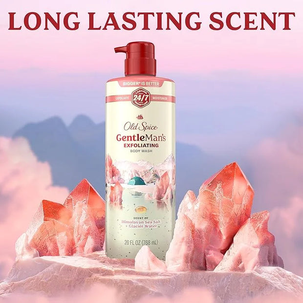 Old Spice GentleMan's Exfoliating & Moisturizing Body Wash for Men, 24/7 Shower Fresh with Long Lasting Scent, Renewing Vi...