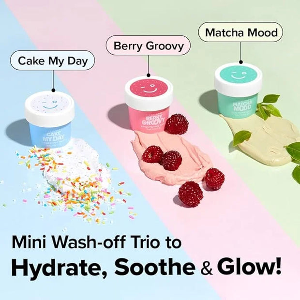I DEW CARE Wash Off Face Mask Gift Set - Mini Scoops | Hyaluronic Acid, Korean Self Skincare, Facial Treatment, Vegan, Cru...