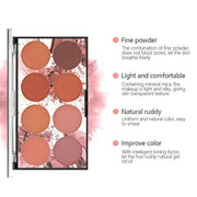 8 Colors Blush Palette, Matte Mineral Blush Powder Bright Shimmer Face Blush,Contour and Highlight Blush Palette,Professio...