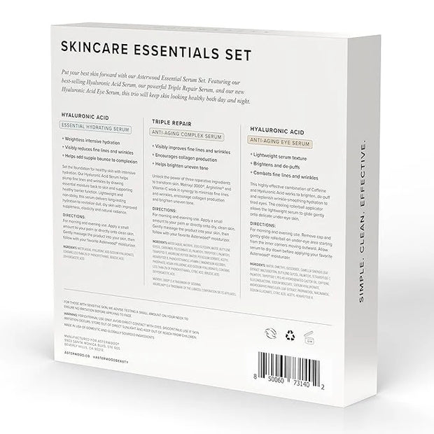 Asterwood Skin Care Set - Mothers Day Gifts For Mom - with Hyaluronic Acid & Triple Repair Serums, Under Eye Serum - Skinc...