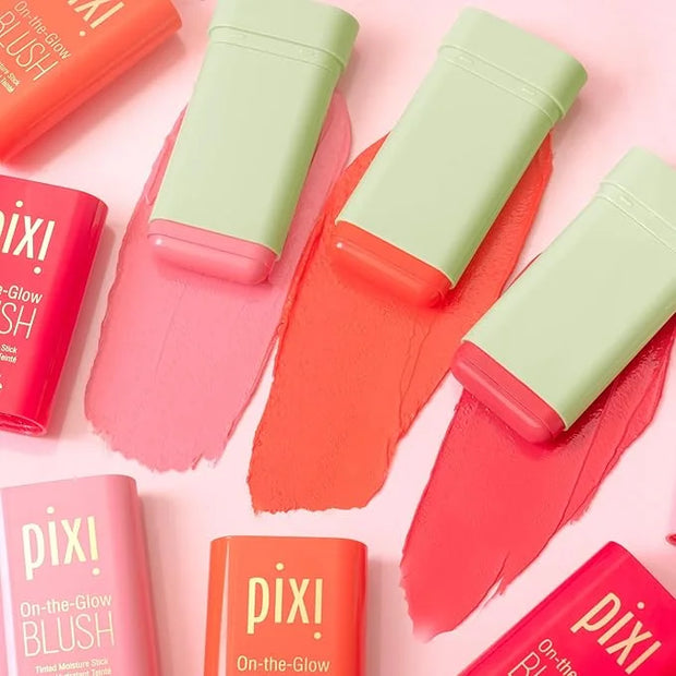 Pixi On-the-Glow Blush - Ruby, Hydrating Tinted Moisture Blush Stick with Ginseng, Aloe Vera & Fruit Extracts, For Cheeks ...