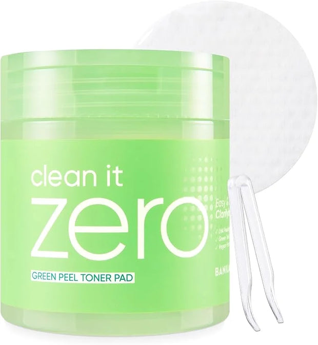 BANILA CO Clean it Zero Green Peel Toner Pad | Vegan Korean Dual Textured for Gentle Exfoliating | Green Complex and LHA t...
