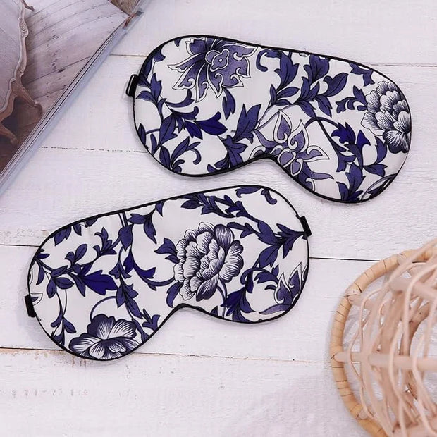 Maxfeel 100% Pure Silk Eye Mask - Sleep Eye Cover in Printed Colors (#5) - Product Image