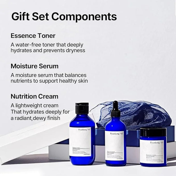 [PKY] Pyunkang Yul Basic Line Skincare Gift Set, Holiday Essentials for Moisturizing & Nourishing, Toner, Serum & Face Cre...