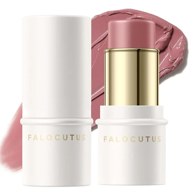 2Pcs Cream Blush Makeup Stick,Monochromatic Multi-Stick Face Blush for Cheek,Lip and Eye,Matte and Dewy Finish for Long We...