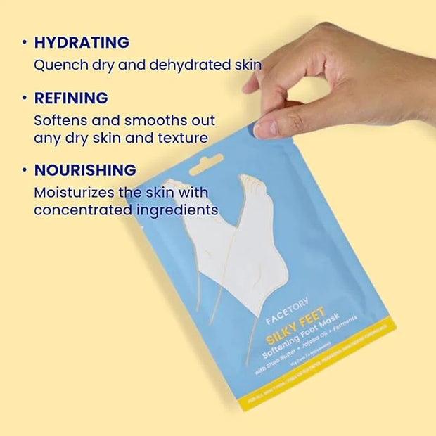FACETORY Body Spa Sheet Mask Bundle Variety Pack of 6 with Korean Sheet Masks for Feet, Hands, and Butt - Softening, Hydra...