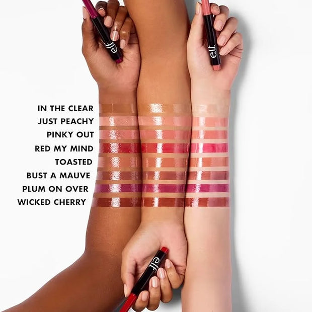 e.l.f. Pout Clout Lip Plumping Pen, Nourishing Lip Balm For Sheer Color & Shine, Plumps & Moisturizes, Vegan & Cruelty-Fre...