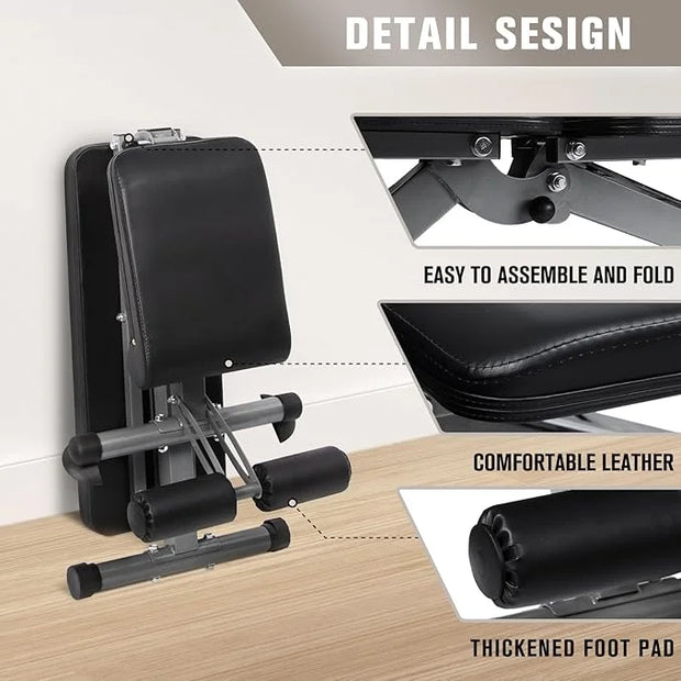 RitFit Adjustable/Foldable Utility Weight Bench for Home Gym 35 Total - Product Image