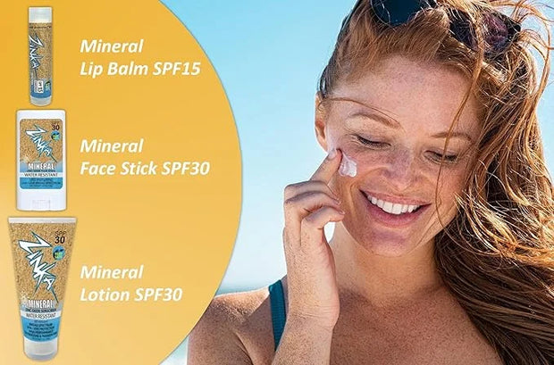 Zinka Sunscreen Personal Pack - Mineral Zinc Oxide for Face, Body, and Lips - Reef Safe and Water Resistant (Lotion SPF 30...