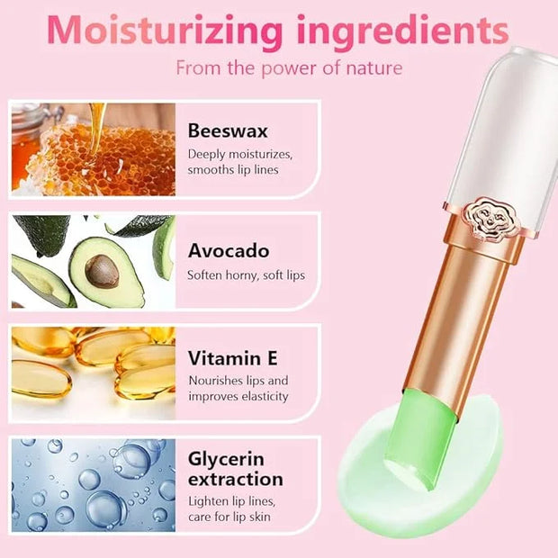 evpct 2Pcs Aloe Vera Tinted Lip Balms PH Lip Color Changing Lipstick Balm Stain Gift Set Queen for Women Girls Korean Mood...
