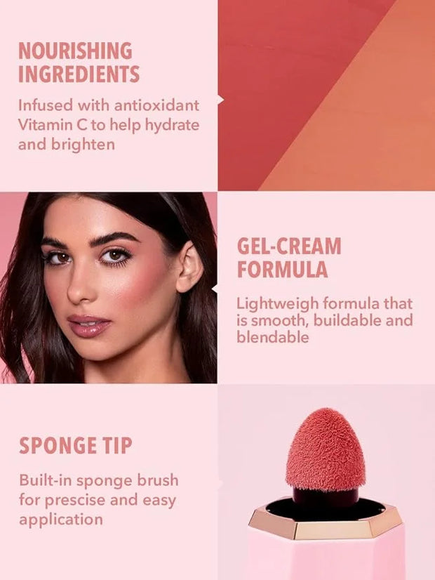 SHEGLAM Color Bloom Dayglow Liquid Blush Makeup for Cheeks Shimmer Finish - Risky Business - Product Image