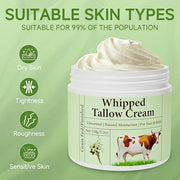 pekinly Whipped Beef Tallow for Skin, Beef Tallow, Beef Tallow for Face, 2 Packs Unscented Grass Fed Whipped Tallow Face M...