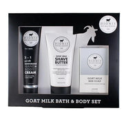 Dionis Goat Milk Men's Skincare Bundle – Cedarwood & Sea Salt Scented Bar Soap (6 oz) & Unscented 3pc Bath & Body Set with...