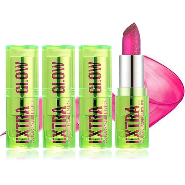 3 PCS Jelly Crystal Vera Lipstick,Magic Temperature Tinted Lip Balm,Plumping Glimmer Color Changing Lip Oil,Long Lasting N...