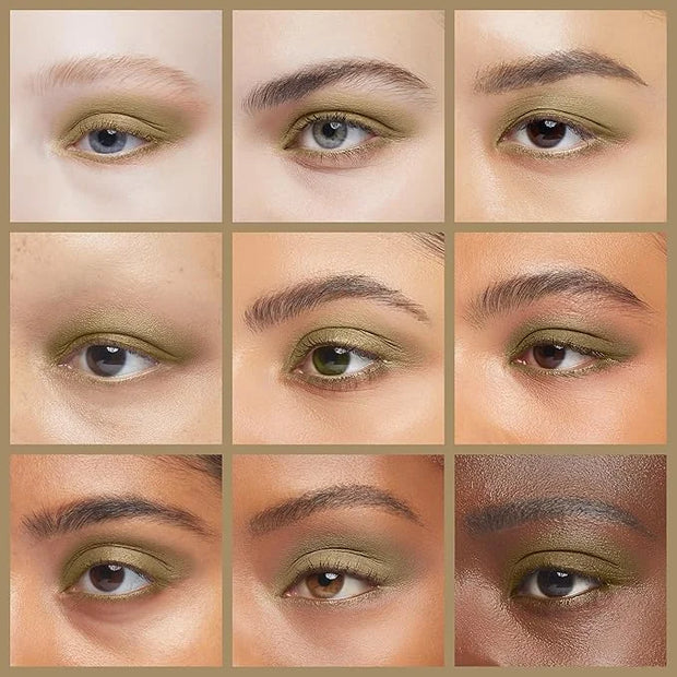 Golden Olive Army Green Sage Shimmering Pressed Powder Single Vegan Eyeshadow; Talc, Paraben & Cruelty Free - Product Image
