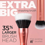 Real Techniques Extra Big Stippling Brush, Large Makeup Brush for Liquid & Cream Foundation, BB/CC Cream, Skin Tints, XL O...