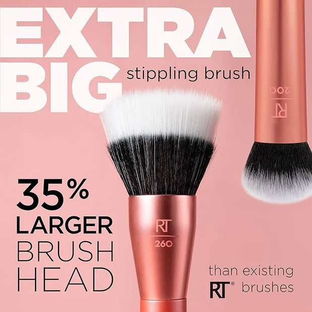 Real Techniques Extra Big Stippling Brush, Large Makeup Brush for Liquid & Cream Foundation, BB/CC Cream, Skin Tints, XL O...