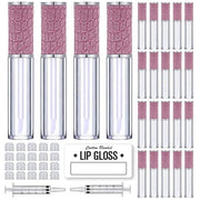 24 Pack Fish Scales Lip Gloss Tubes with Wand 5ml Empty Lip Gloss Containers Lipgloss Bottles with Stoppers + 2pcs Syringe...