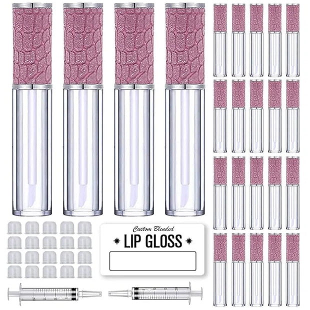 24 Pack Fish Scales Lip Gloss Tubes with Wand 5ml Empty Lip Gloss Containers Lipgloss Bottles with Stoppers + 2pcs Syringe...