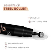 The Man Company Under Eye Gel With Cooling Massage Roller For Dark Circles, Fine Lines & Puffy Eyes with Caffeine & Hyalur...