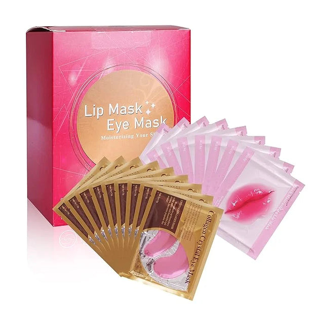 MEICOLY 30 Pads Lip and Eye Mask Sheet,Moisturizing Under Eye Mask Gel Crystal Collagen Anti-Aging Eye Patches Dark Circle...