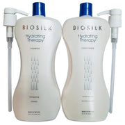 Biosilk Hydrating Therapy Shampoo and Conditioner 34oz with Two Pumps Bundle - Product Image