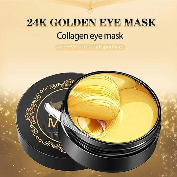 24k Gold Under Eye Patches - 60 Pcs Gold Eye Mask Anti-Aging, Under Eye Mask for Removing Dark Circles, Puffiness, Wrinkle...